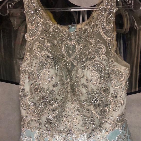 Mon Cheri Dresses & Skirts - Mon Cheri Tiffany blue/silver sparkles